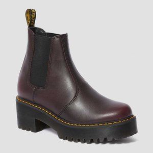 Dr. Martens Rometty Women's Leather Platform Chelsea Boots Burgundy Size 7 NWOT